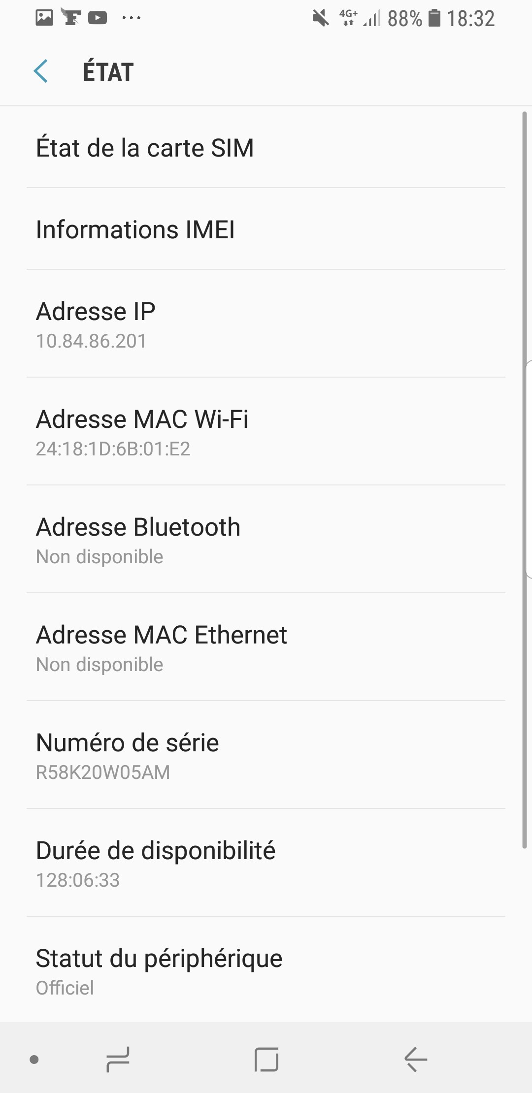 IP fournie par l'antenne (IP privée)