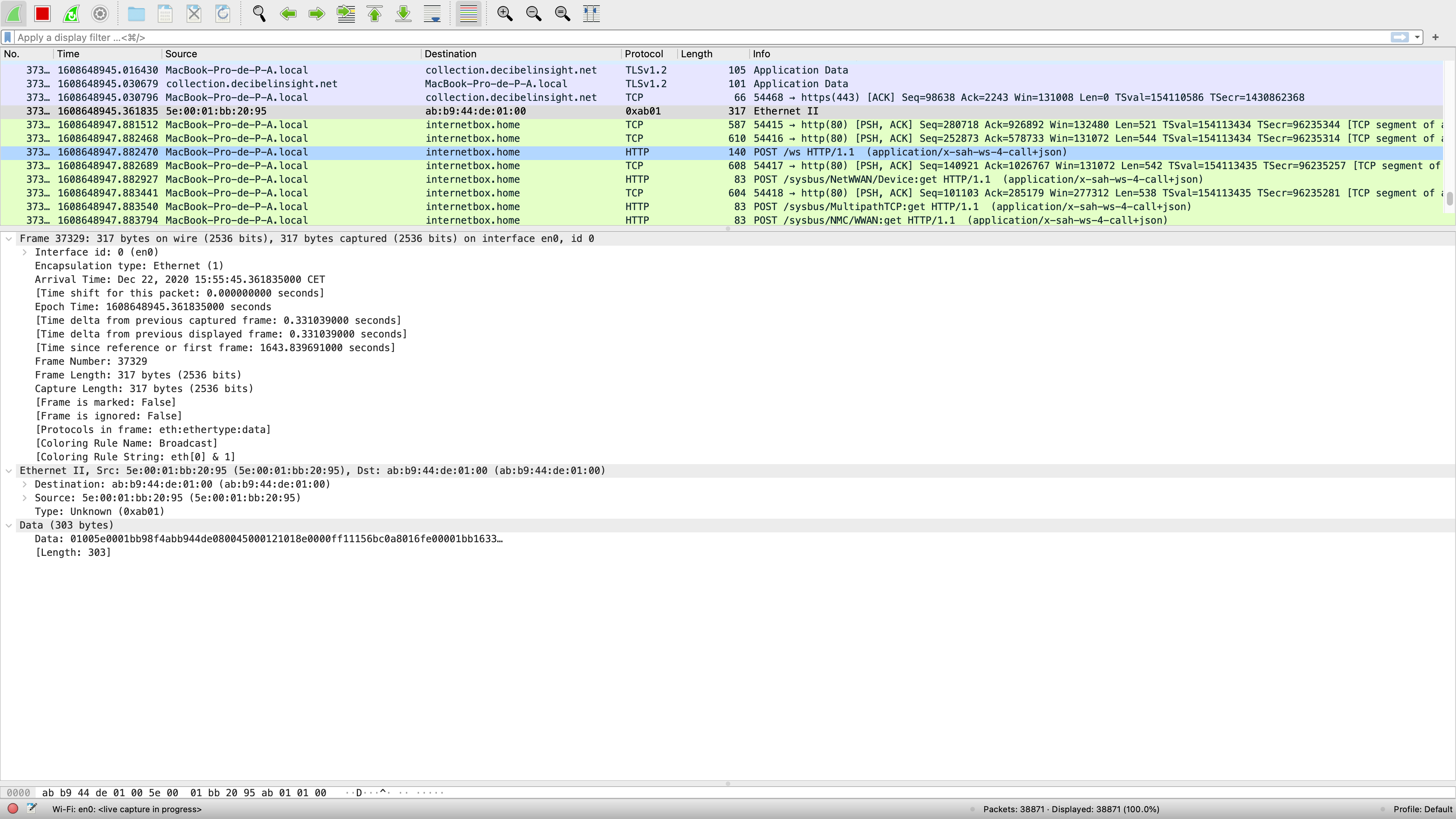 Wireshark - incriminating frame