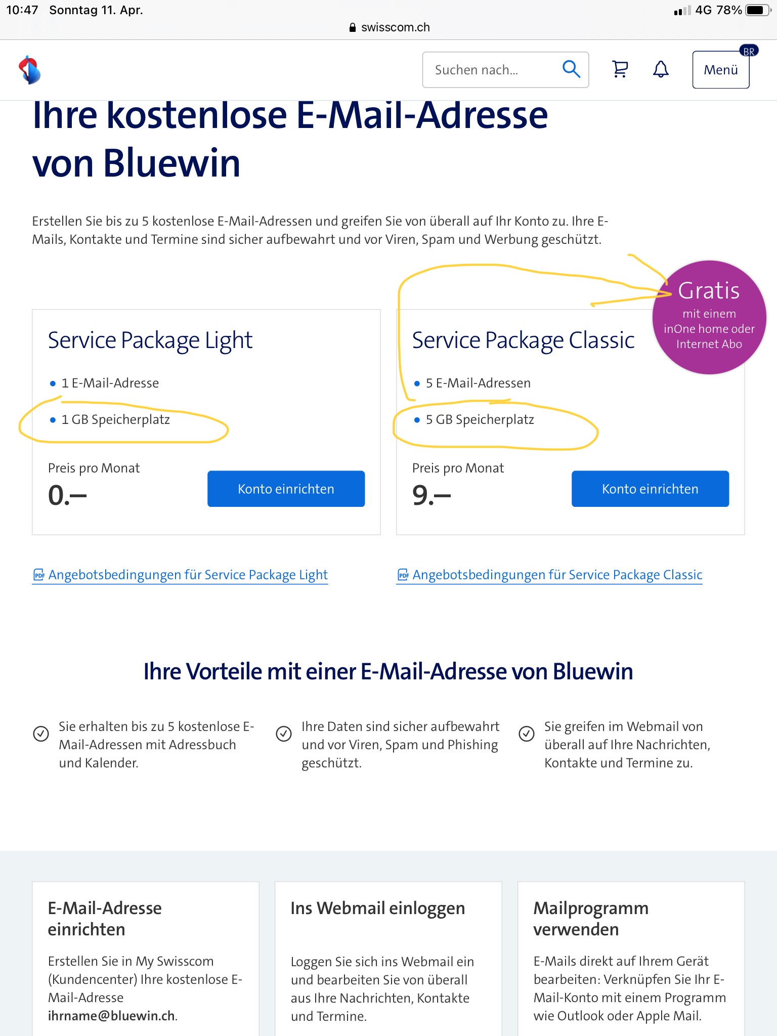 41635if3bfaf03d1b30af9.jpg Bluewin Mail Service Package light/classic